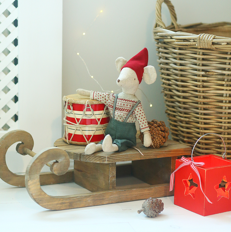 Санки декоративні дерев'яні великі 45см DreamWood