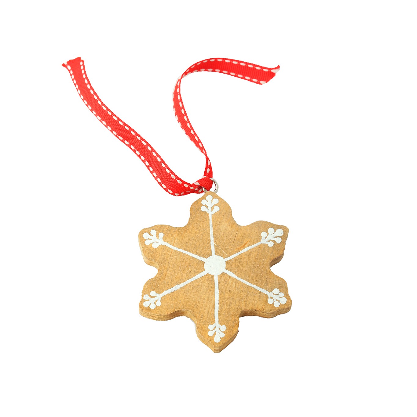 Підвіска ялинкова дерев'яна "Сніжинка-пряник" DreamWood