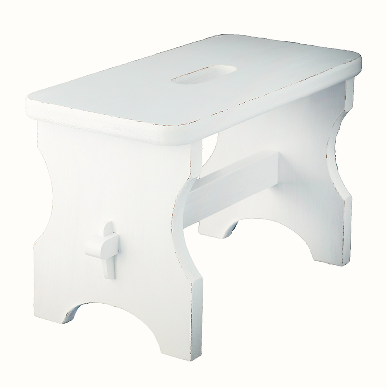 Стільчик 20х40см дерев'яний білий з отвором DreamWood