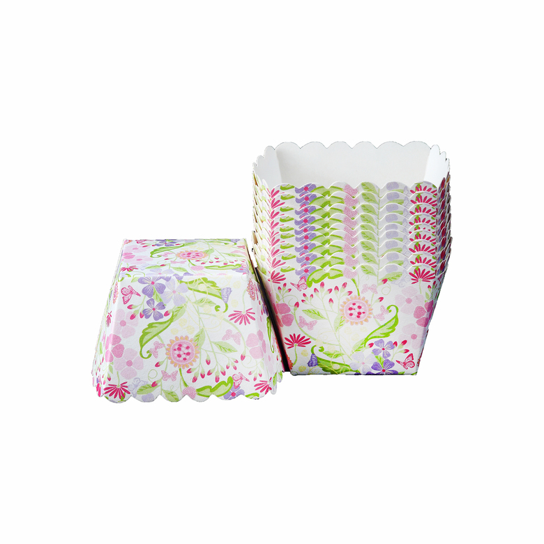 Формочки для кексов усиленные в цветочек 10шт.