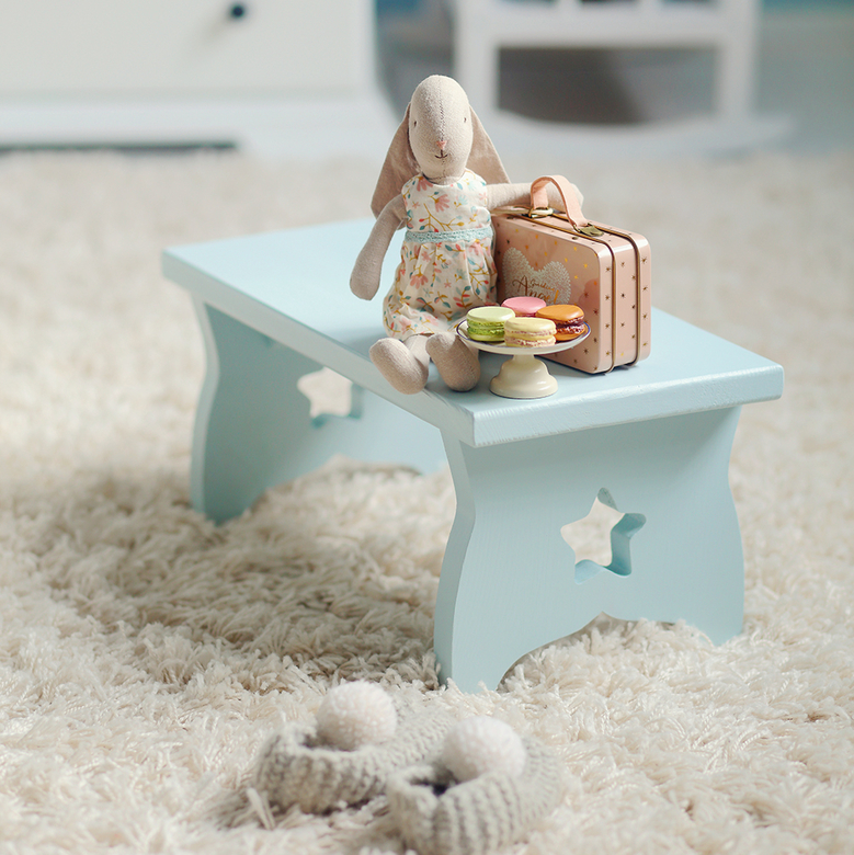 Стільчик дерев'яний вінтажно-голубий із зірочками DreamWood