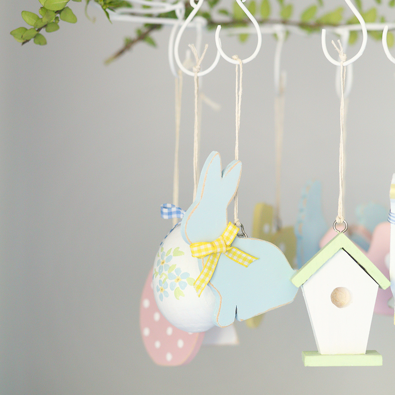 Підвіска дерев'яна "Зайчик" голуба 9см DreamWood