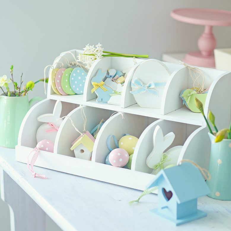 Підвіска дерев'яна "Яйце пасхальне" жовте в горох 7см DreamWood