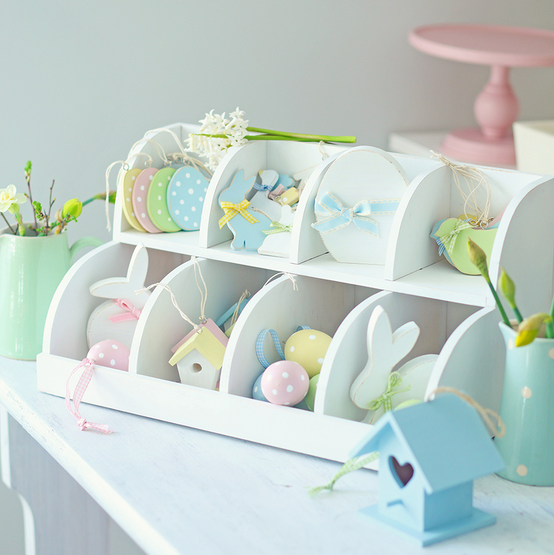 Підвіска дерев'яна "Яйце пасхальне" рожеве в горох 7см DreamWood