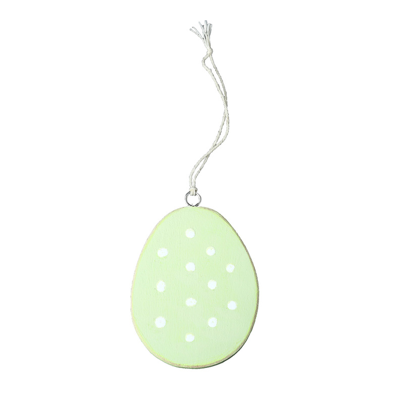 Підвіска дерев'яна "Яйце пасхальне" зелене в горох 7см DreamWood