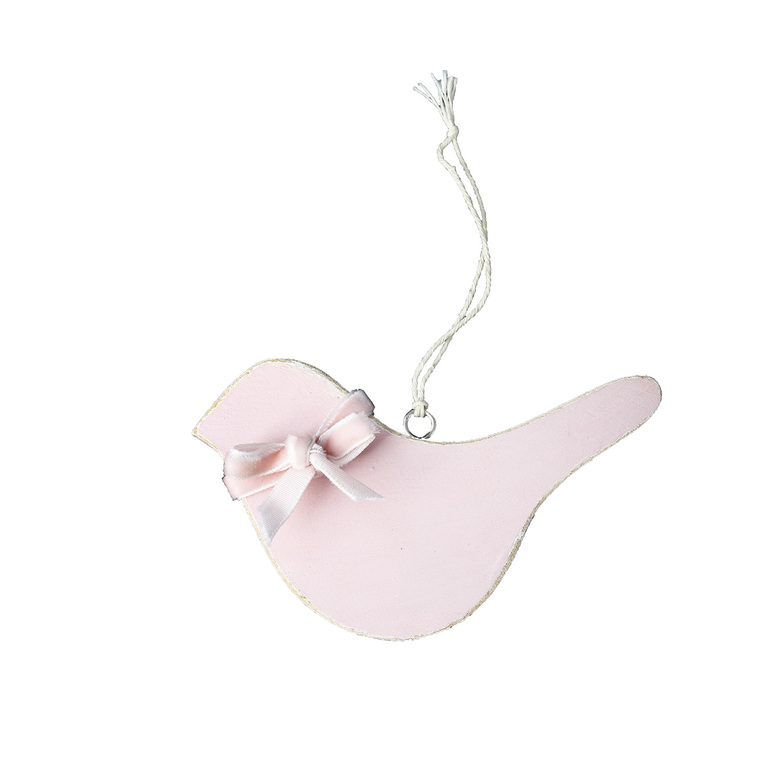 Підвіска дерев'яна "Пташка"  рожева 10см DreamWood