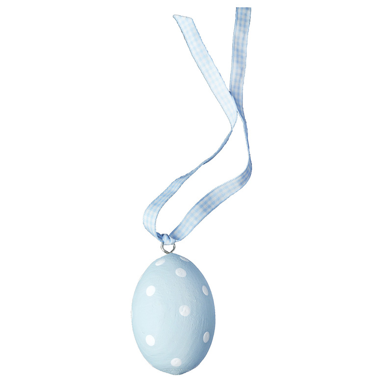 Підвіска дерев'яна "Яйце пасхальне" блакитне зі стрічкою 6см DreamWood