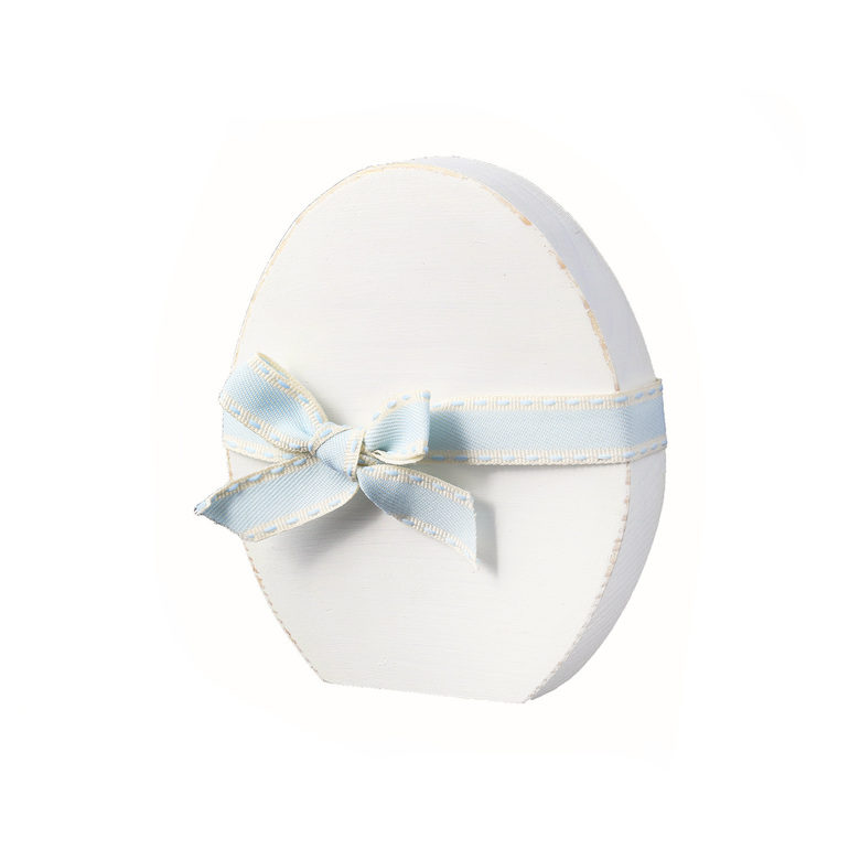 Фігурка дерев'яна "Великоднє яйце" з голубою стрічкою 12см DreamWood