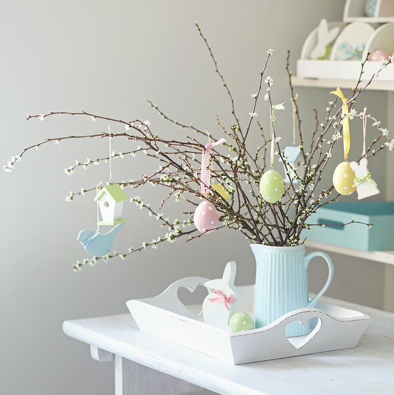 Фігурка дерев'яна "Зайчик" з рожевою стрічкою 13см DreamWood