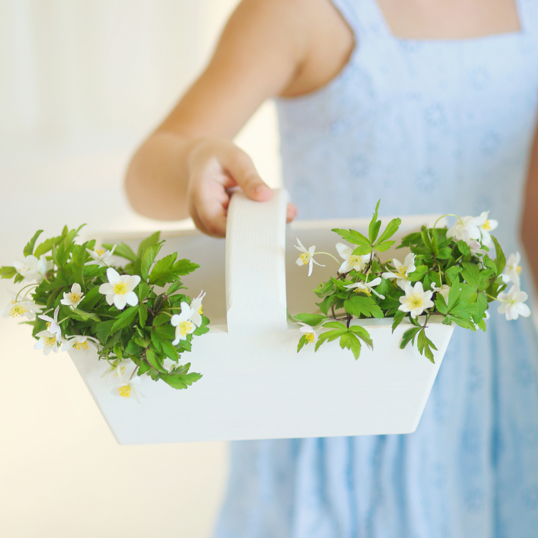 Корзинка дерев'яна біла 24см DreamWood