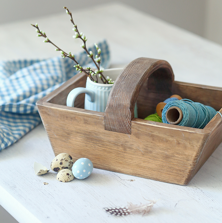 Корзинка дерев'яна коричнева зістарена 24см DreamWood