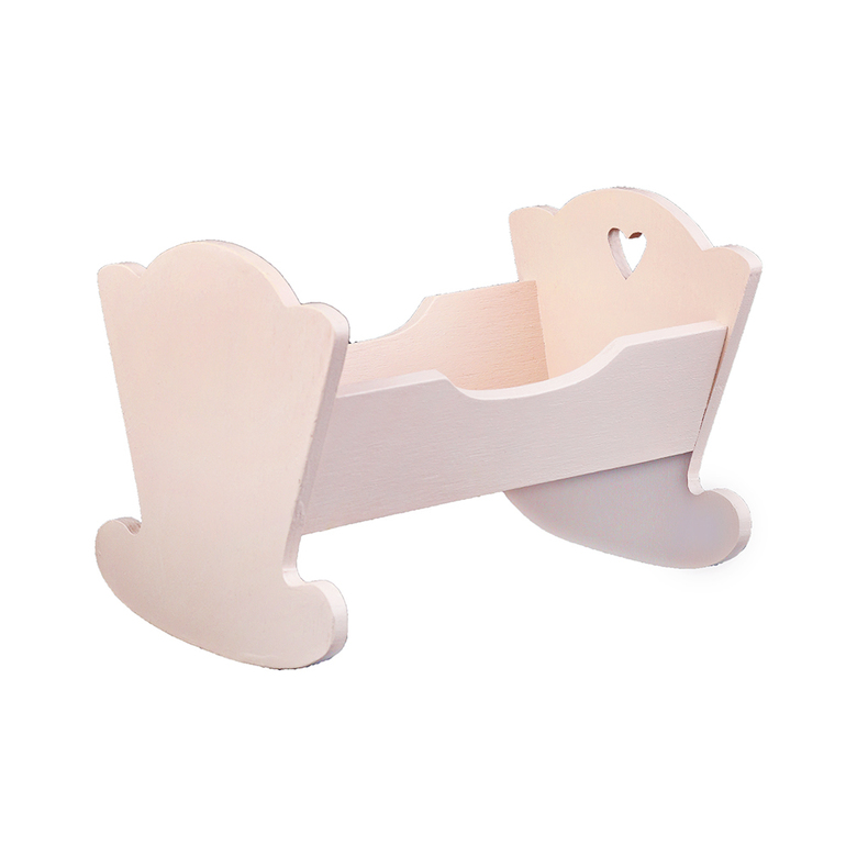 Ліжечко/колиска дерев'яна з серцем 19см DreamWood