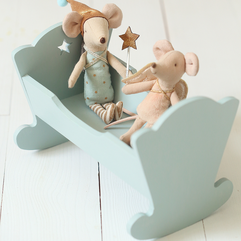 Ліжечко/колиска дерев'яна зі зірочкою 19см DreamWood