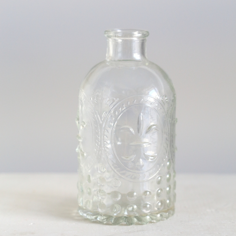 Бутылочка/вазочка стеклянная прозрачная 12,5см