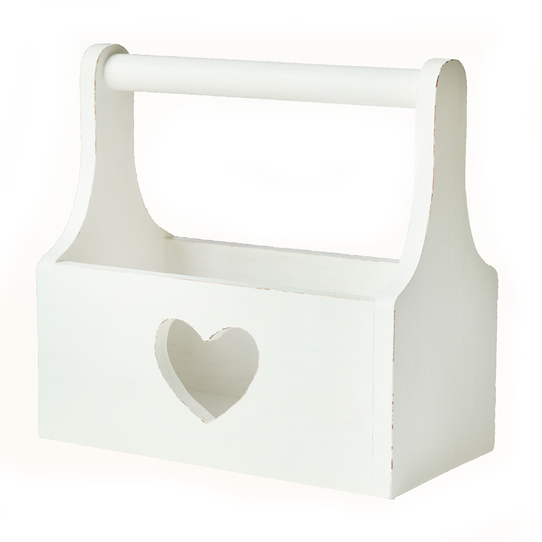 Корзинка декоративна біла з сердечком DreamWood