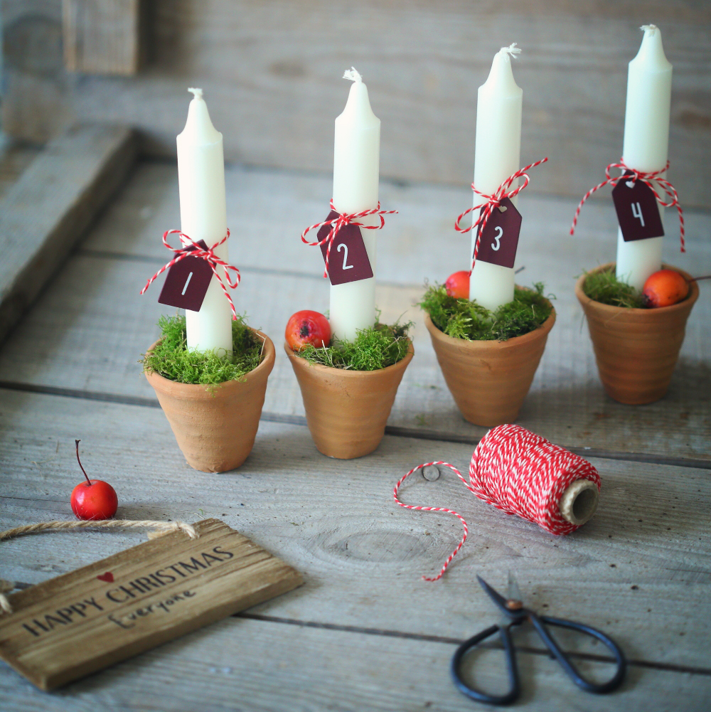 Номери для свічок 2х4см дерев'яні червоні 4шт Ib Laursen