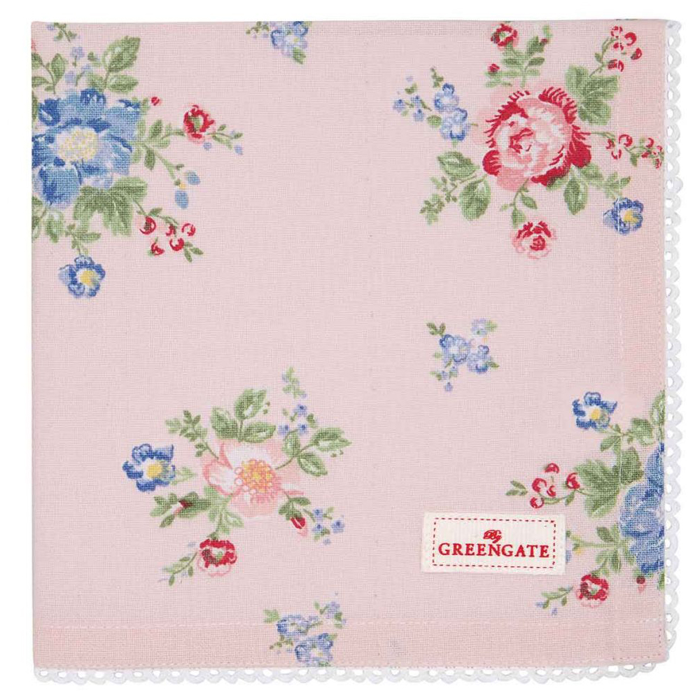 Серветка з мереживом 40х40см Roberta Pale Pink GreenGate