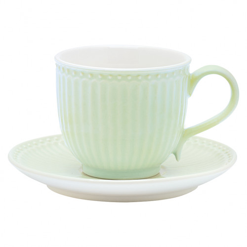 Чашка керамічна з блюдцем Alice Pale Green GreenGate