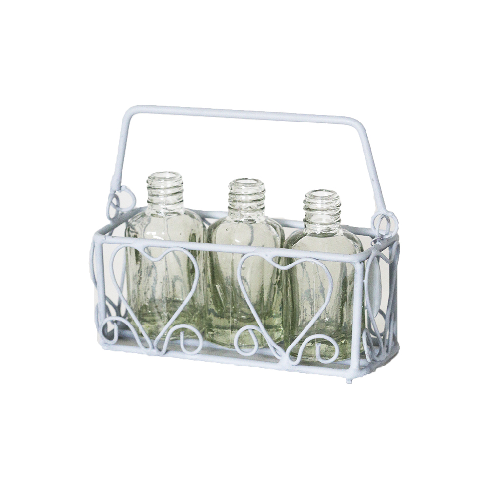 Пляшечки маленькі 3шт у корзинці 8см VL Home