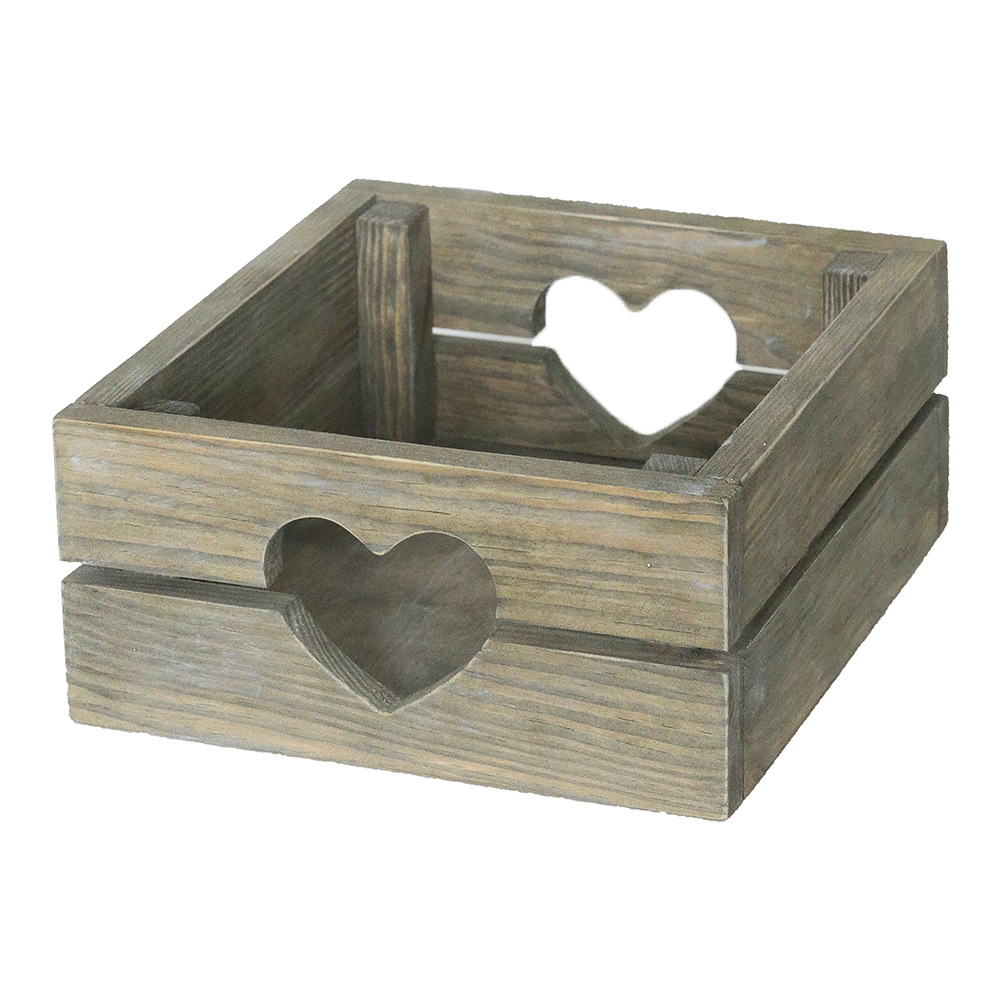 Ящичок дерев'яний з сердечком зістарений 19см DreamWood