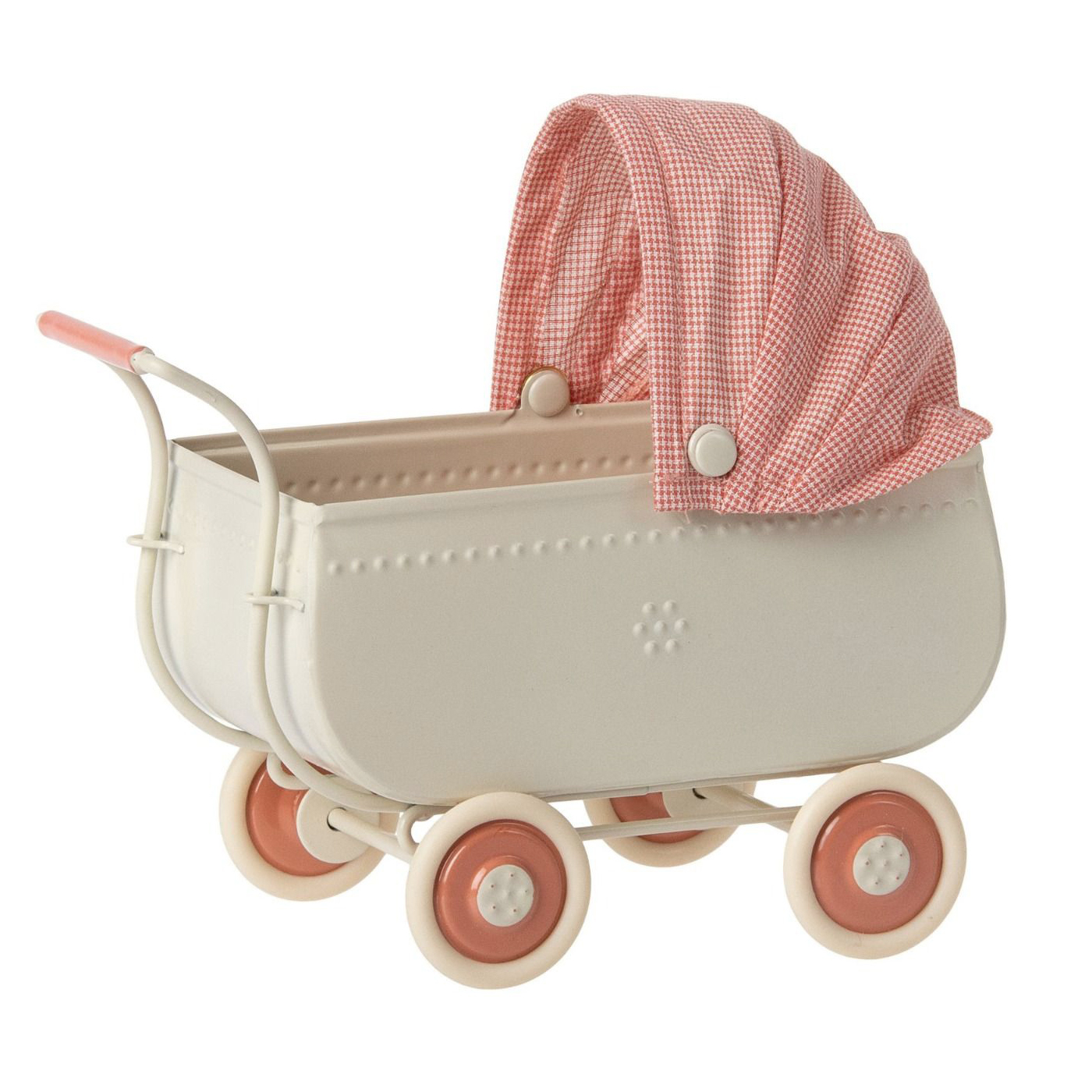 Каляска металева ретро 15см рожева Maileg