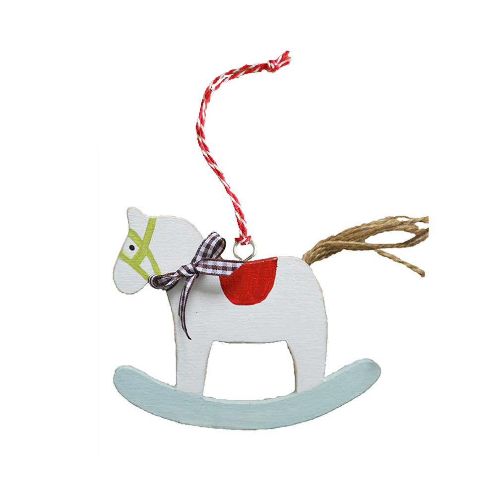 Підвіска ялинкова дерев'яна "Коник-гойдалка" 12см DreamWood