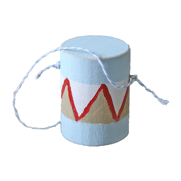 Підвіска ялинкова дерев'яна "Барабан" голубий 5см DreamWood