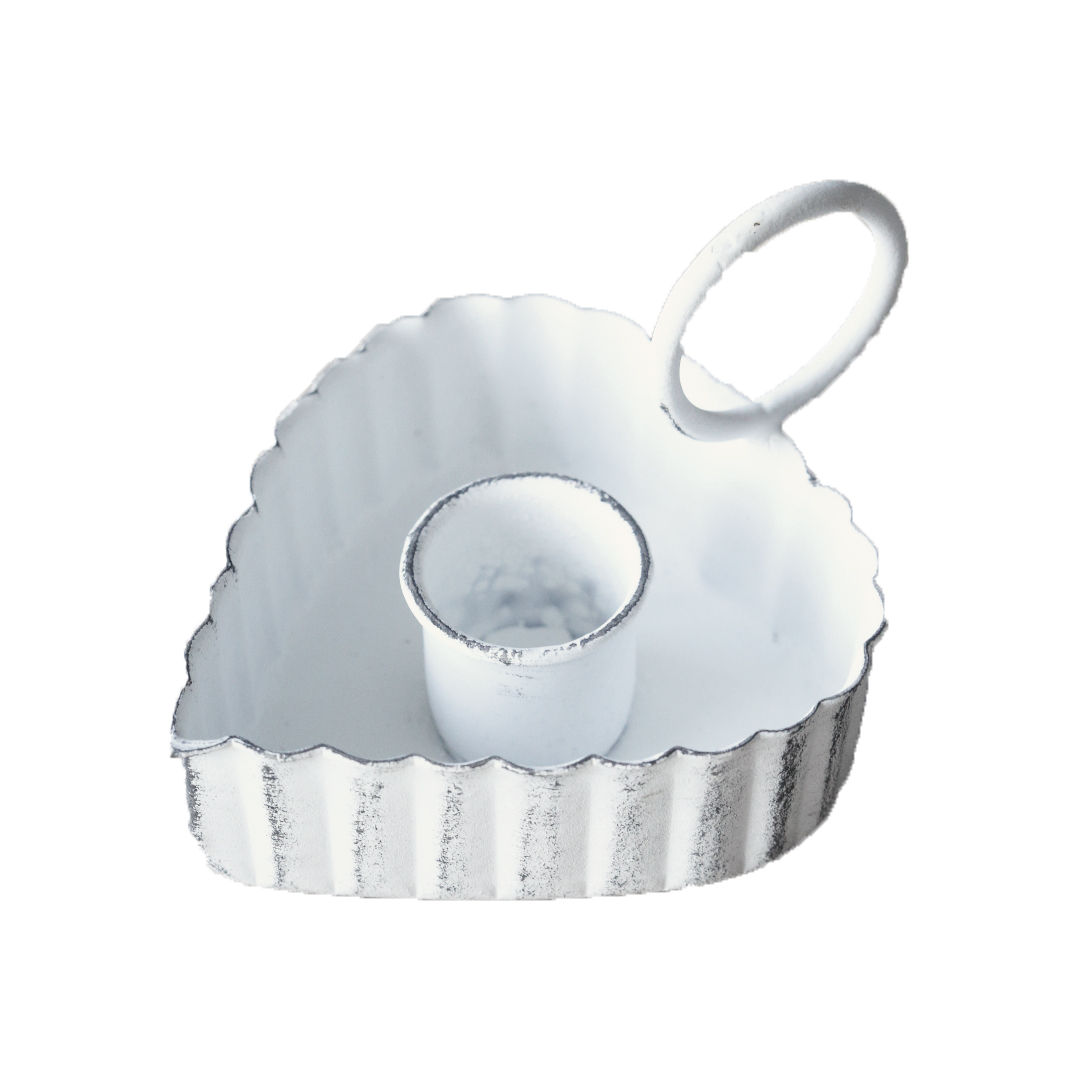 Підсвічник металевий "Серце" білий 8см VL Home