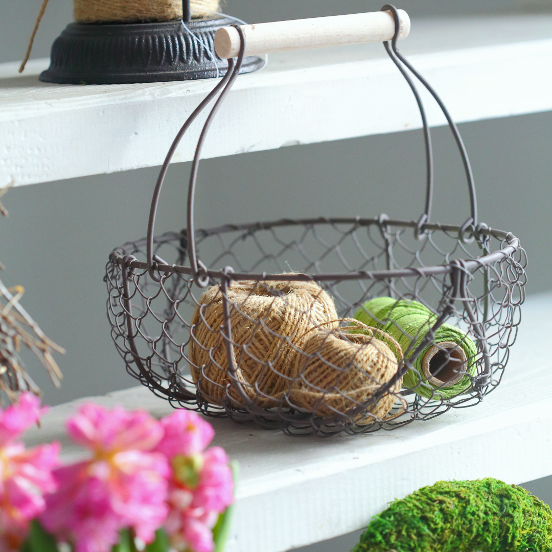 Корзинка металева овальна зістарена 20см Canea