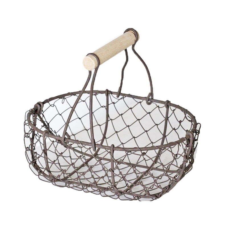 Корзинка металева овальна зістарена 20см Canea