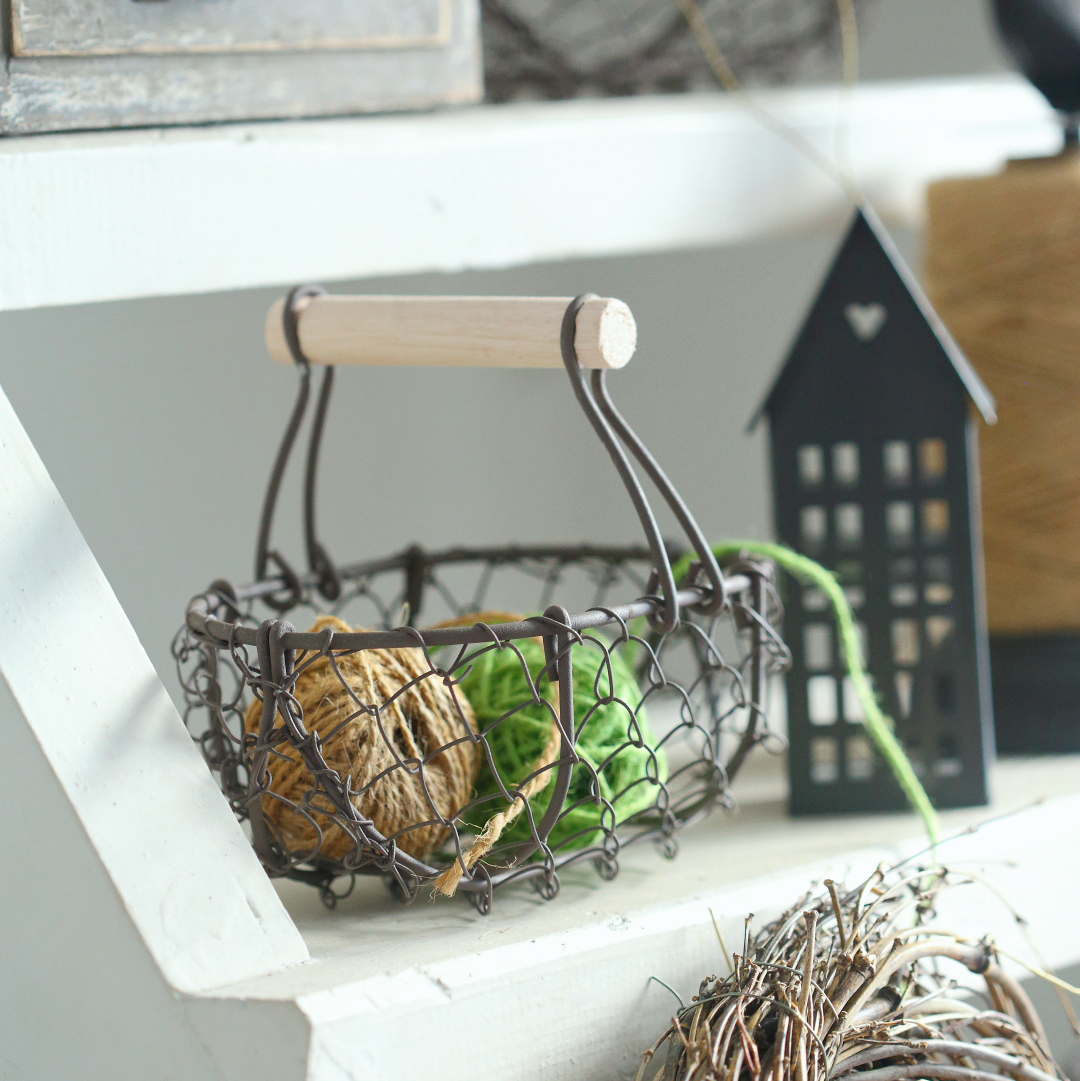 Корзинка металева овальна зістарена 16см Canea