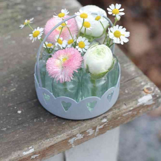 Пляшечки маленькі 7шт у круглій корзинці 8см VL Home