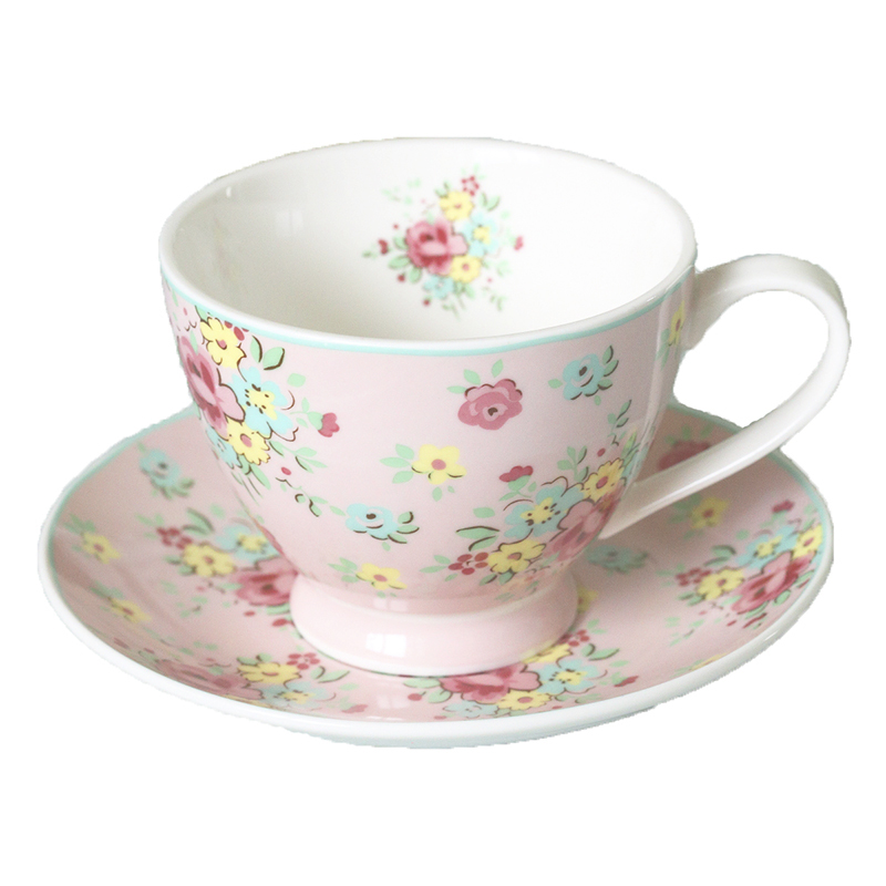 Чашка з блюдцем фарфорова Abby Isabelle Rose
