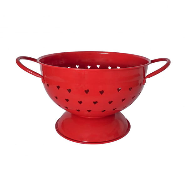 Друшляк металевий червоний з сердечками 29см Isabelle Rose