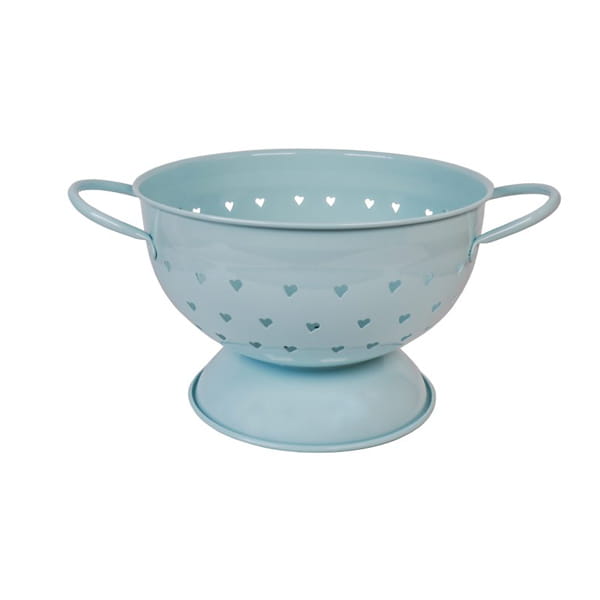 Друшляк металевий голубий з сердечками 29см Isabelle Rose