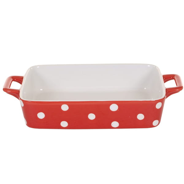 Форма для випікання червона в горох із ручками 30см Isabelle Rose