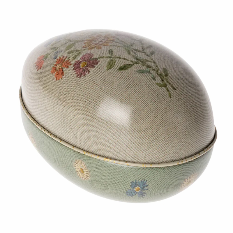 Шкатулка-яйце металева "Квіти" 12см Maileg