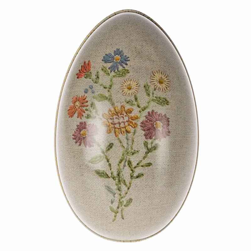 Шкатулка-яйце металева "Квіти" 12см Maileg