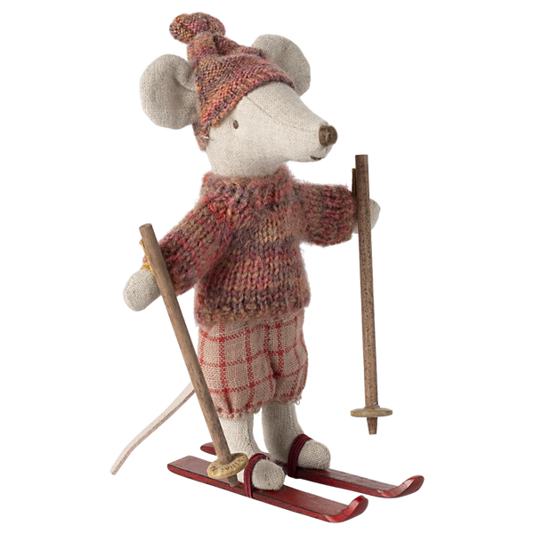 Мишка Старша сестра 13см з лижами Maileg