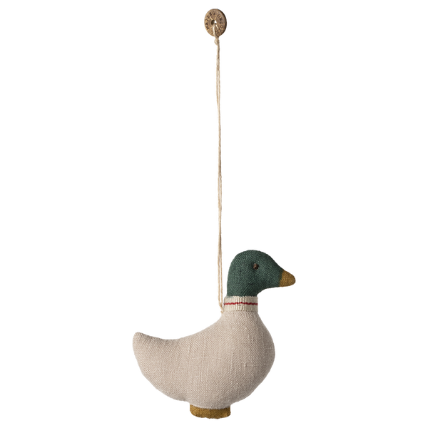 Підвіска ялинкова текстильна "Качечка" з зеленим 7см Maileg