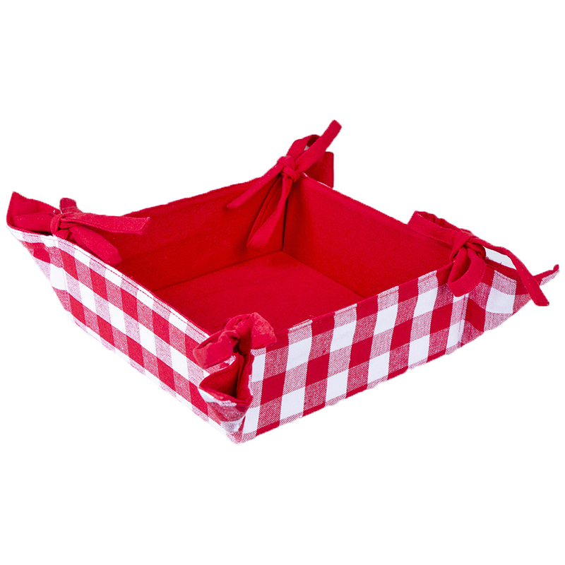 Корзинка для хліба 22см червона в клітинку Canea