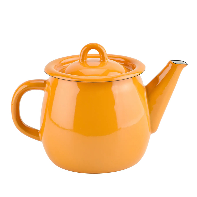 Чайник 1л емальований гірчичний