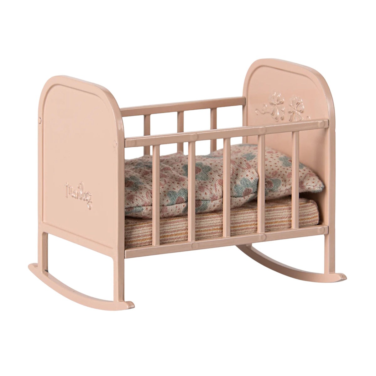 Колиска металева рожева 9см з постіллю Maileg