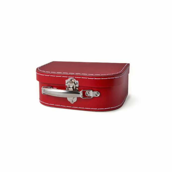 Валізка декоративна 20см з картону червона Sostrene Grene