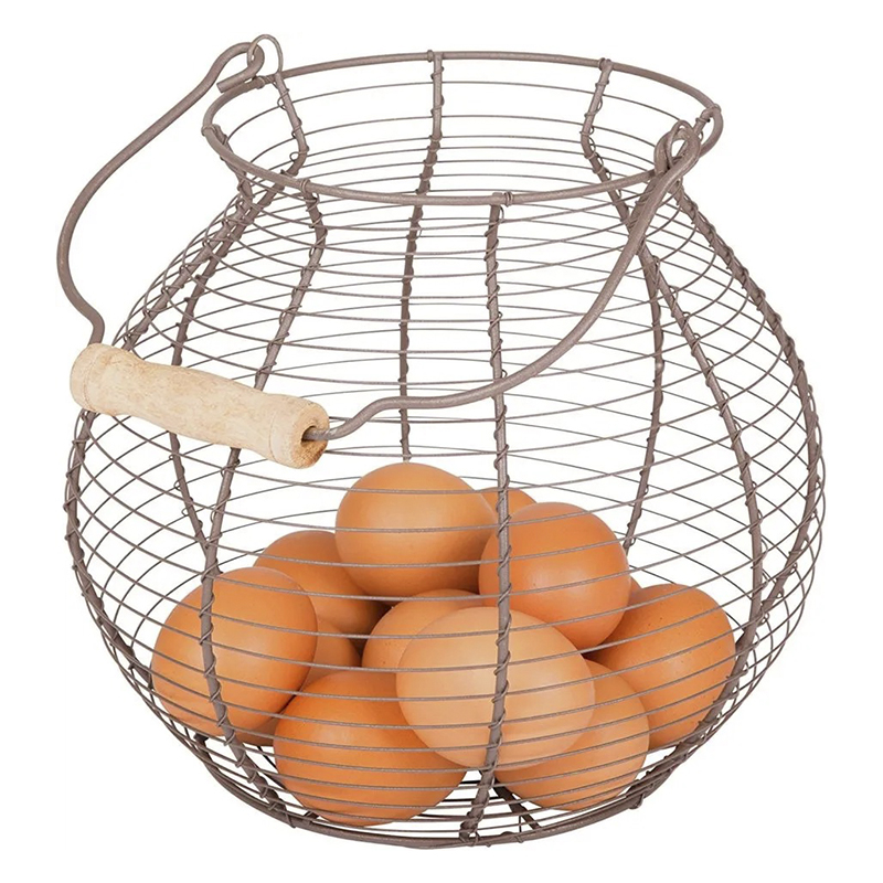 Корзинка 24см кругла з дерев'яною ручкою Canea