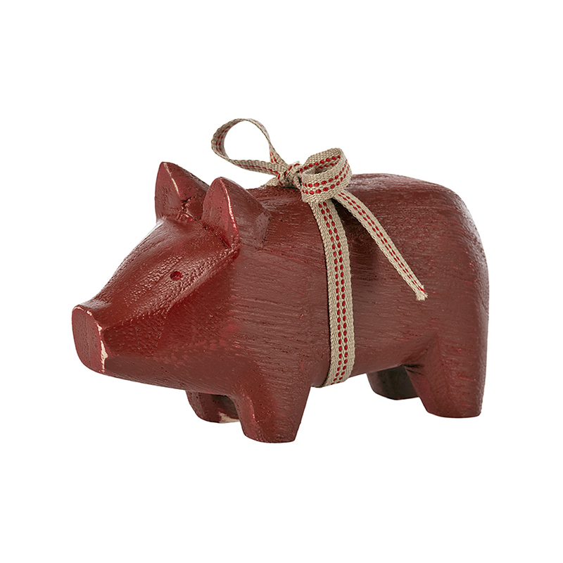 Фігурка "Свинка" червона 10см дерев'яна Maileg