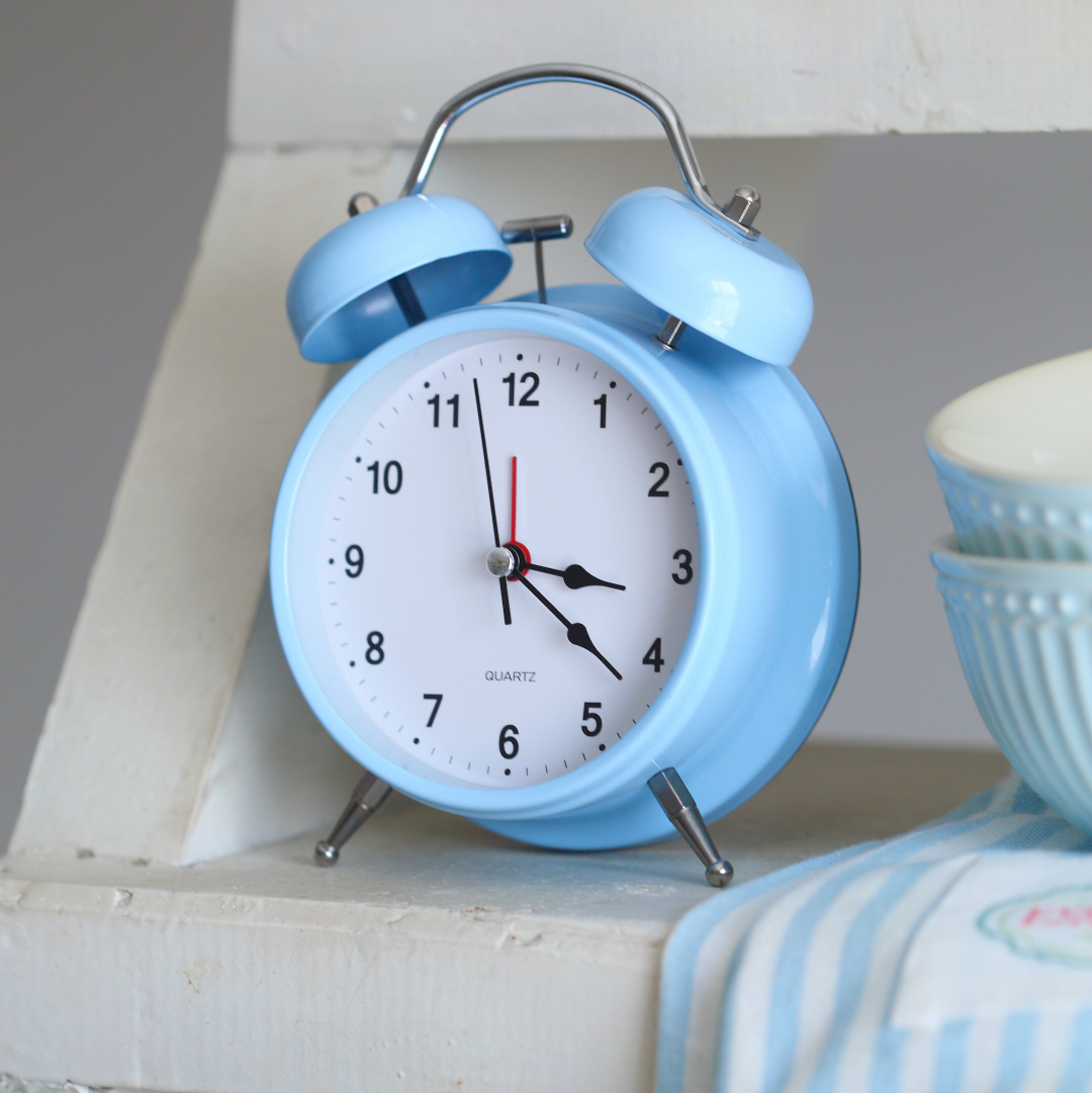 Будильник 16см металевий голубий Canea