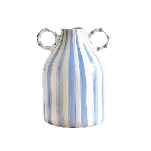 Ваза з ручками 15см в полоску Canea