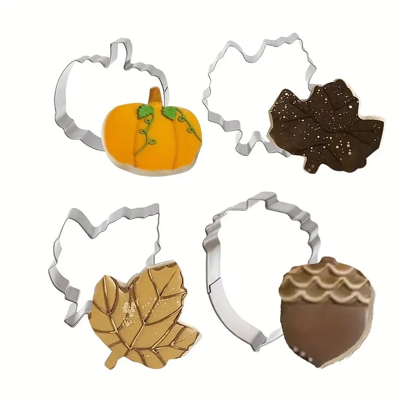 Набір осінніх формочок (гарбуз, кленовий листочок, жолудь) 4шт Canea