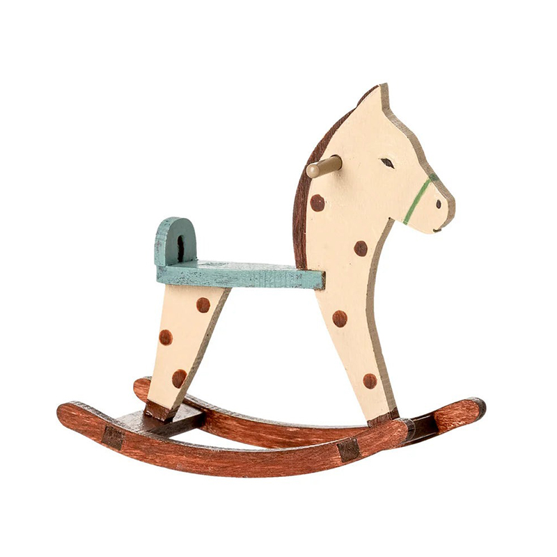 Коник-гойдалка 8см дерев'яний в горошок Maileg